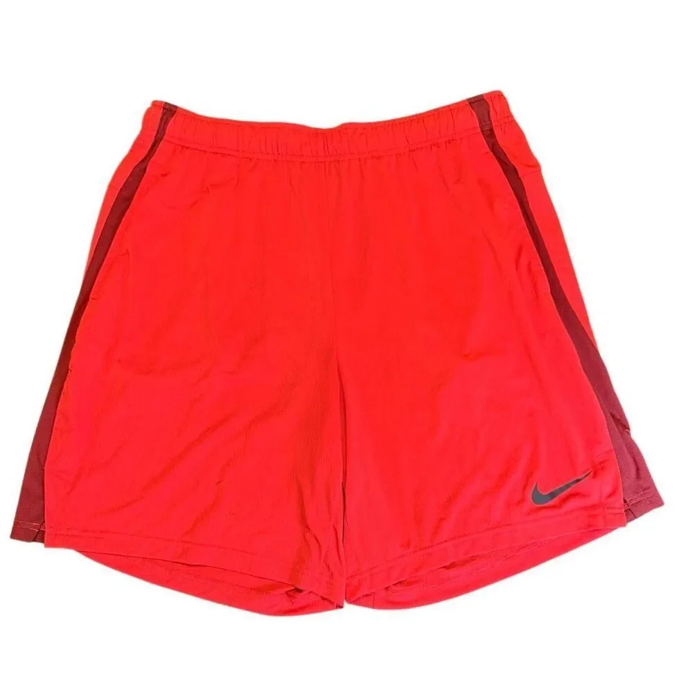 Nike Men's Red Dri-Fit Standard Fit Athletic Shorts XL